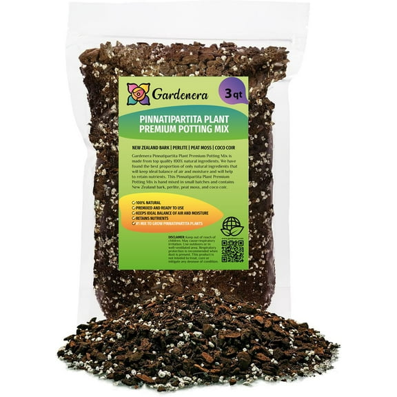 ⭐ GARDENERA Monstera Pinnatipartita Plant Potting Soil - Specially Formulated for Unique Plant Needs - 3 Quart