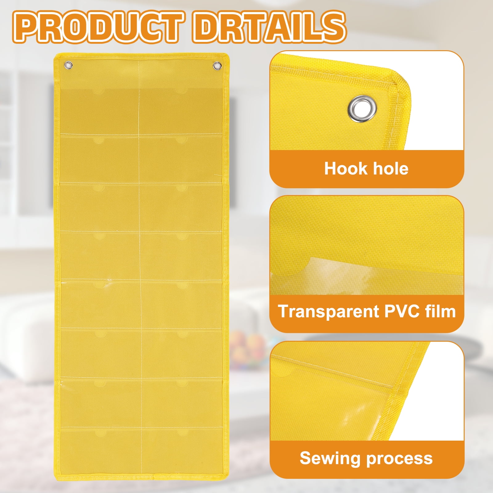 Uxcell 2 Pcs 3" x 5" Index Card Holder Sleeve, 16 Card Slots Organizer Sleeve for Office Home Organization, Yellow
