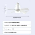 Ceiling Fan With LED Lights, Socket Fan Light Original With Intelligent
