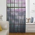 thumbnail image 3 of Forest Misty Purple Sheer Curtains 108 Inches Extra Long, Vintage Window Plaid Light Filering Curtains, Privacy Drapes Simi Floor to Veiling Curtain for Living Room Bedroom Large Window Treatment, 3 of 6