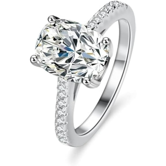 2 Carat Moissanite Wedding Ring Set for Bridal Set D-Color Moissanite Rings for Women Simulated Diamond Promise Ring Fiancee Lab Grown Diamond Engagement Rings Lady with Certificate