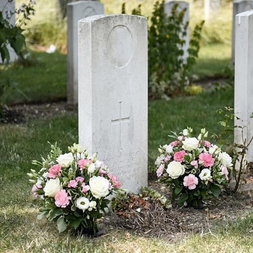 12 Pcs Memorial Artificial Flower Holder, Patio Garden Floral Ground Spikes, Cemetery Flower Container Stakes for Outdoor Yard Grave Faux Flowers Indoor Window Box Planter Pot (Black)