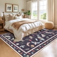thumbnail image 3 of GlowSol  4x6 Charming Botanical Butterfly & Insect Washable Area Rug, Non-Slip Low-Pile Stain Resistant Floor Carpet for Living Room Bedroom Nursery Home Decor, Black, 3 of 9