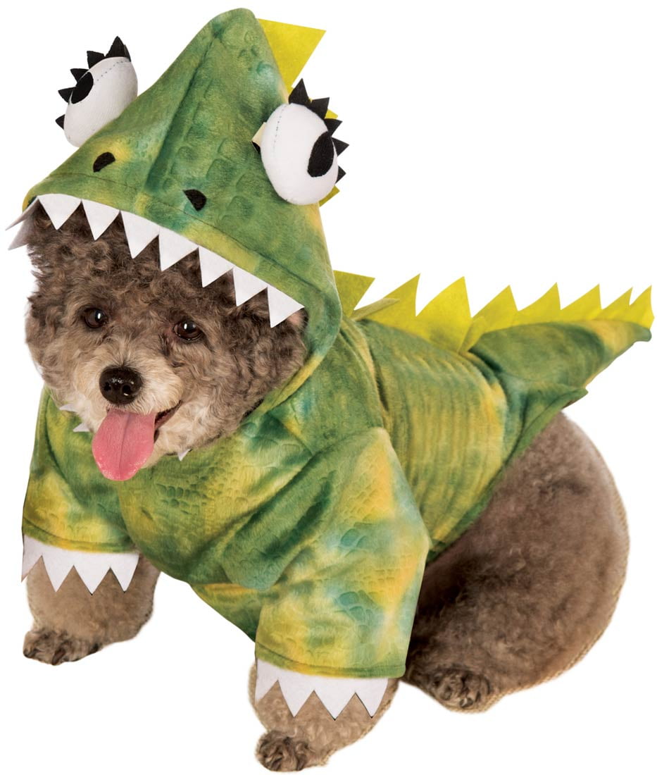 Medium Green Puppy Coat Costume Doggy Fancy Dinosaur Pet Halloween Hoodie 