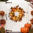 thumbnail image 5 of Fall Wreaths for Front Door Outside Thanksgiving Autumn Wreath with Realistic Pumpkins and Maple Leaves for Harvest Halloween Home Decor Indoor Outdoor Wall Door Decorations, 5 of 9