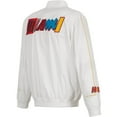 thumbnail image 3 of Men's JH Design White Miami Heat 2022/23 City Edition Full-Zip Nylon Bomber Jacket, 3 of 6
