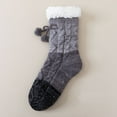 thumbnail image 5 of WMNTST Womens Fuzzy Socks With Grips Color Block Textured Crew Sock With Cute Pompoms Cozy Winter Socks, 5 of 5