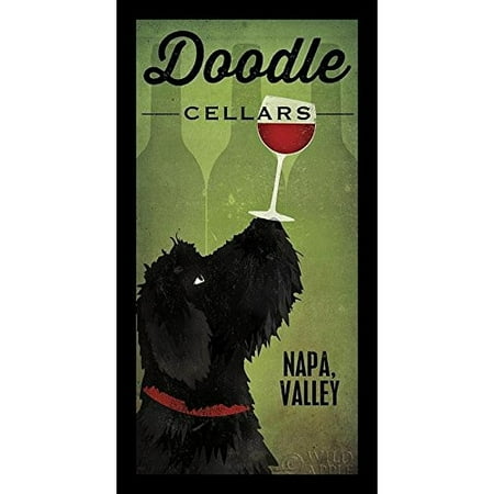 - Buy Art For Less 'Black Doodle Cellars Napa Valley' by Ryan Fowler Framed Graphic Art