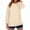 Beige, variant on Women's Long Sleeve Solid Color Pullover Blouse with Fold Shirt Design for Fashionable Wear