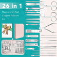 thumbnail image 2 of Kit De Manicura 26 En 1 Set Cortauñas De Acero Inoxidable Malubero Rosa, 2 of 5