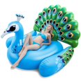 thumbnail image 2 of Blue Peacock Inflatable Pool Float - Giant Lounge Raft with Supportive Base, 2 of 10