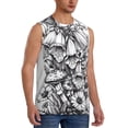 thumbnail image 2 of Balery Monochrome Botanical Illustration Camisetas sin mangas para hombre, absorbe la humedad y protege contra el mal olor.-Medium, 2 of 7