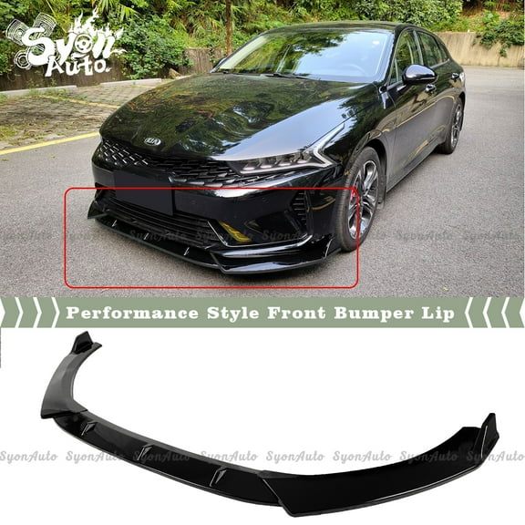 FITS 2021  KIA OPTIMA K5 GLOSSY BLACK PERFORMANCE STYLE 3 PCS FRONT BUMPER LIP