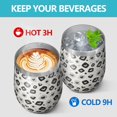 thumbnail image 4 of Leopard Print 12oz Stainless Steel Insulated Wine Tumbler with Lid and Straw – Double Wall Vacuum Mug for Hot & Cold Drinks, 304 Steel Interior, Sweat-Free Design, 4 of 5