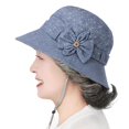 thumbnail image 2 of Women's Bowknot Sun Hat Wide Brim Cap Sun Lightweight Summer Fisherman Hat Breathable Brimmed Sunshade Visor Cap, 2 of 9