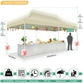thumbnail image 6 of COBIZI 10x20 Heavy Duty Pop up Canopy with Mosquito Net,Instant Outdoor Shelter Large Canopy Tent for Outside,Gazebo with Mesh Sidewalls for Party,Backyard,Camping,Khaki, 6 of 8