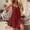 *Red, variant on ClodeEU Women's Summer V Neck Spaghetti Strap Ruched Ruffle Hem Mini Dress,Solid Color Loose Fit Casual Flowy Sundress Black,Women's Plus L