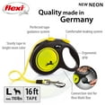 thumbnail image 2 of Flexi New Neon Tape Retractable Dog Leash, Black/Neon 16ft (for Dogs up to 110 lbs), 2 of 6