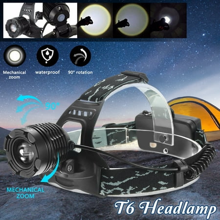 Elfeland 3500 Lumen T6 LED 3 Modes Headlamp Zoomble Rechargeable Waterproof Headlight Flashlight Torch Light For Hiking Camping Riding Night