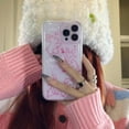 thumbnail image 6 of Pink Bunny Phone Case for iPhone 14 Pro Max, Pink Clear Cute 3D Korea Lovely Line Rabbit Cartoon Case for Women Girls, 6 of 12