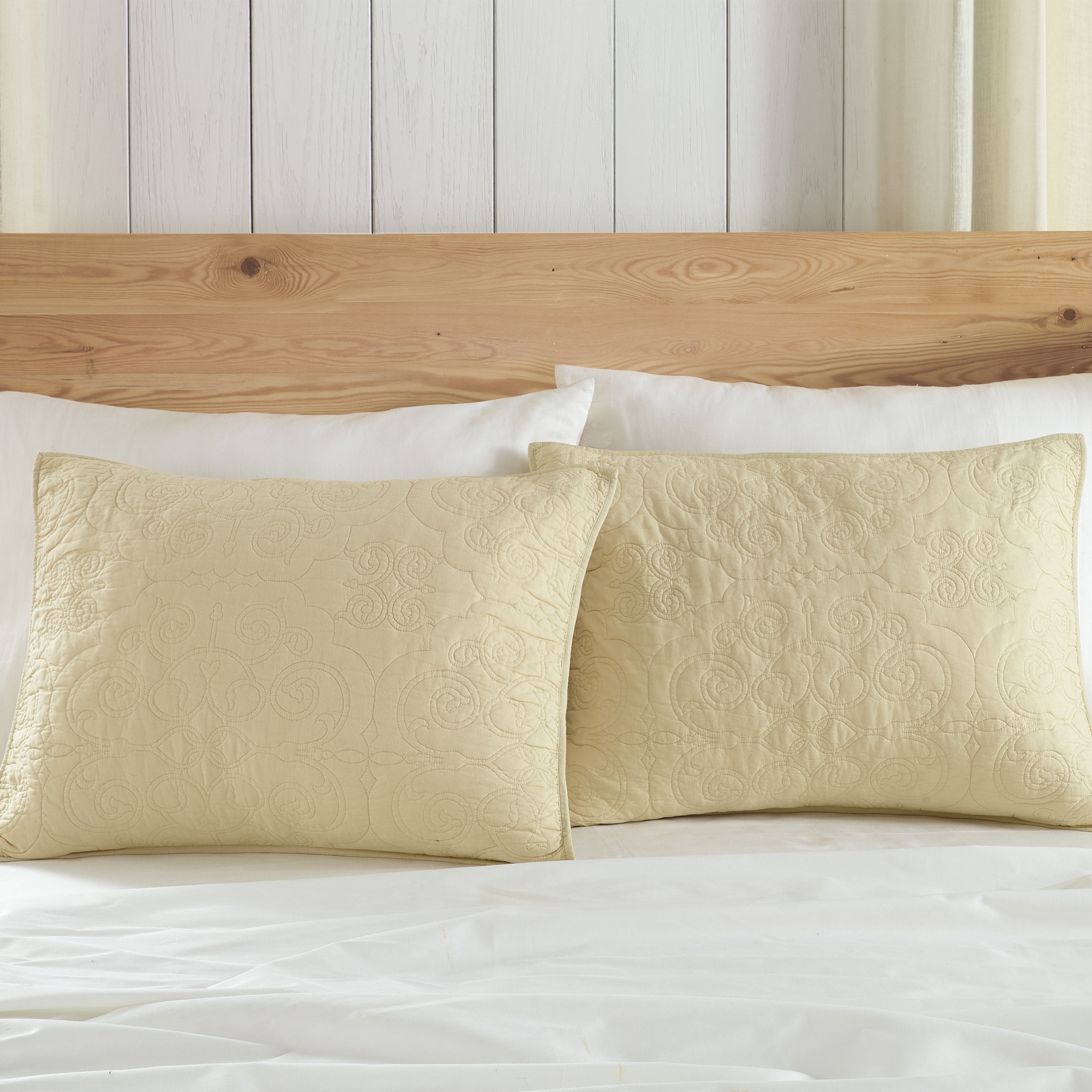 Better Homes and Gardens Quilted Solid King Sham, Stone (2 Count)