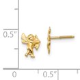 thumbnail image 3 of 14k Yellow Gold Cupid Screw Back Earrings Religious Angel, 3 of 7