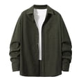 thumbnail image 2 of Button-Down Shirts for Men with Pocket and Collared Long Sleeve Shackets Shirt Mens Casual Solid Color Loose Comfort Lapel Office Work Outerwear Tops, 2 of 6