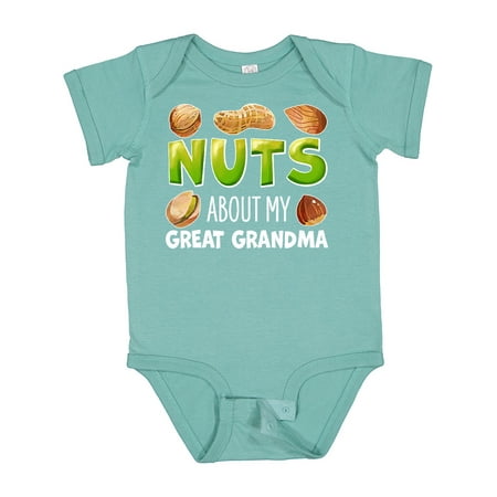 

Inktastic Nuts About My Great Grandma Peanut Almond Pistachio Gift Baby Boy or Baby Girl Bodysuit