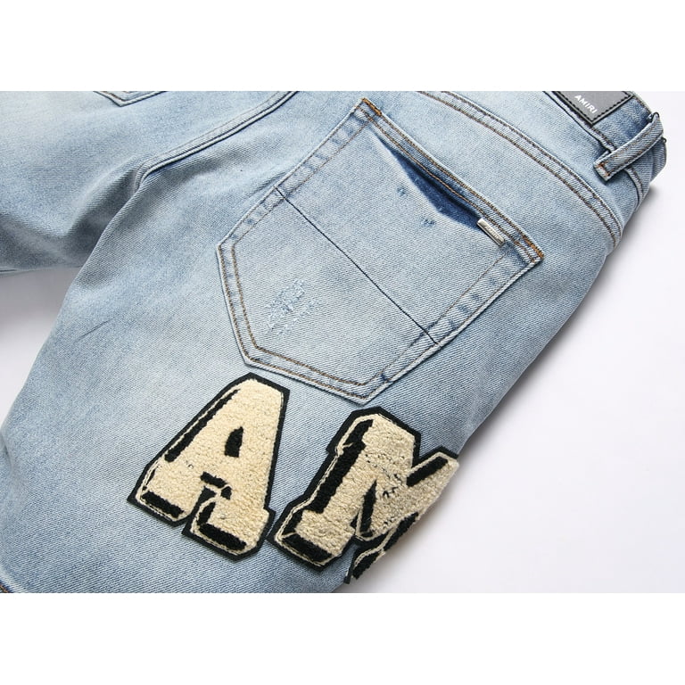 Amiri jeans men's casual denim ripped shorts - Walmart.com