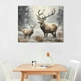 thumbnail image 2 of JEUXUS  Deer Canvas Wall Art Vintage Bull Elk Painting Prints Rustic Farmhouse Kitchen Decor Wildlife Artwork Framed Ready to Hang (Large) 16x12in, 2 of 6