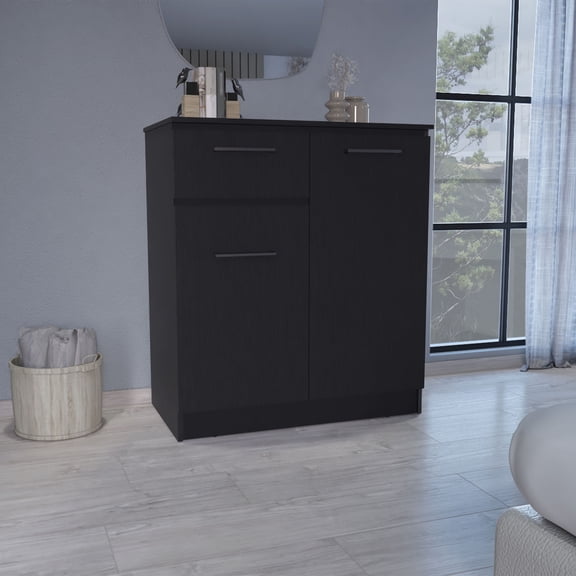 Bedroom Dressers Idaho Dresser with 2-Door Cabinets and Drawer -Black,Chests For Bedroom