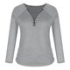 thumbnail image 5 of Moda mujer manga larga cuello en V sólido cremallera blusa otoño casual pulóver Tops Fridja  fjkfkj2636, 5 of 6