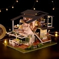 thumbnail image 7 of Musical Handmade Miniature Dollhouse, 1:24 Scale Monet's Garden Mini House Kit, Perfect Holiday Birthday Gift, 7 of 7