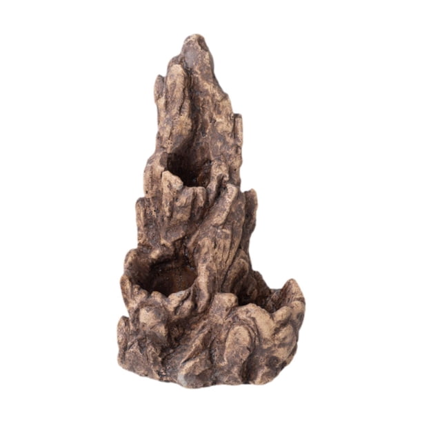 Cueva de artificial para reptiles, escondite de piedra artificial para jardín, adorno moderno multifuncional para pequeños reptiles. Marrón