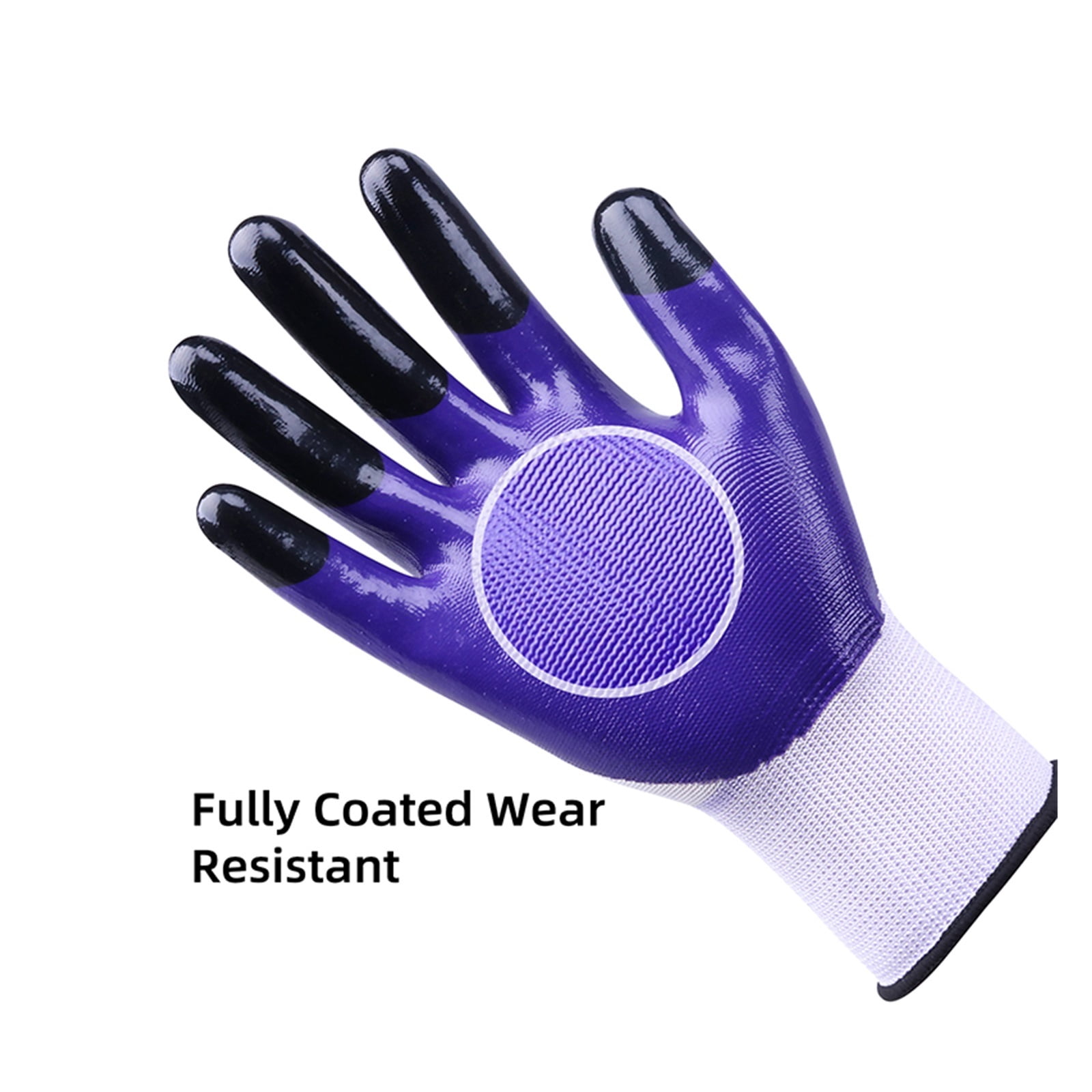 Strengthen Finger Nitrile Work Gloves Smooth Polyester Industry Glove Safety Gloves For Construction Gardening Gloves ,Superior Abrasion