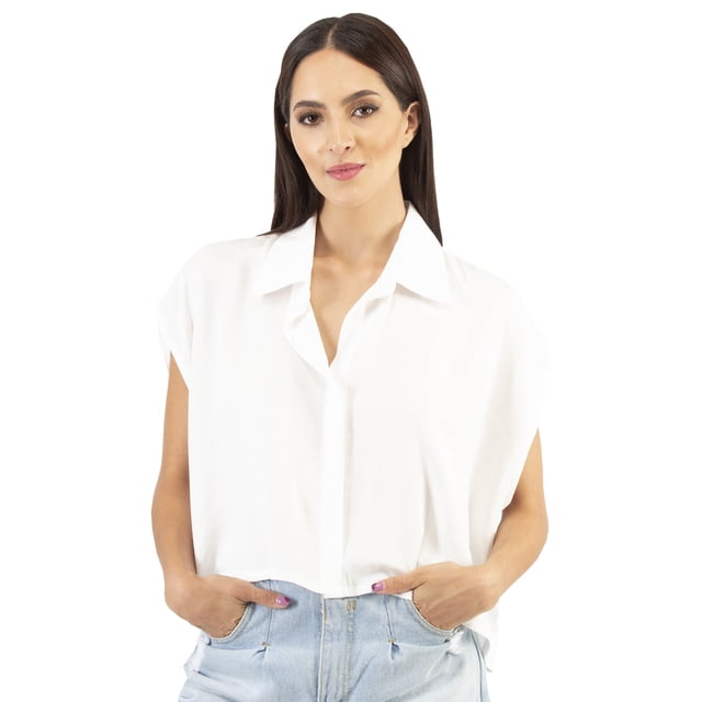 Crop top camisero de lino AMAD Casual para mujer Talla M