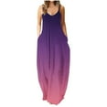 thumbnail image 1 of Robe Boho Décontractée pour Femmes Sans Manches d'Été et Robe Maxi Longue avec Poches, 1 of 4