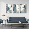 thumbnail image 3 of Large Navy Blue and Gray Framed Canvas Wall Art Set,Modern Abstract Wall Decor,Brush Strokes Block Shape Artwork,Minimalist Neutral Blue Printing for Living Room,Bedroom, Office-16''x24''x3, 3 of 6