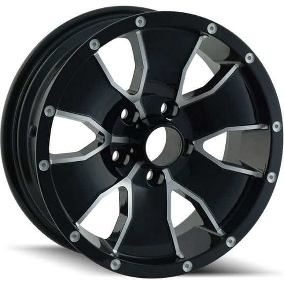 14" Inch 5x114.3 Wheel Rim TRAILER WHEELS 14 14x6 0mm BLACK MACHINED