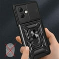 thumbnail image 4 of for Motorola G54 5G Case with Slide Camera Cover for Men, Military Grade Drop Phone Cover Case with Rotate Ring Kickstand for Moto G54 5G SJ Green, 4 of 9