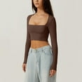 thumbnail image 4 of Haut de sous-Vêtements Thermiques à Encolure Carrée pour Femmes Manches Longues Ajusté Extensible Doux Couche de Base d'Hiver, 4 of 7
