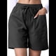 thumbnail image 3 of Pantalones Cortos Casuales Omen con Cordón Ajustable, Cintura Elástica, Cómodos, de Verano, con Bolsillos, Color Negro, Talla XXL, 3 of 7