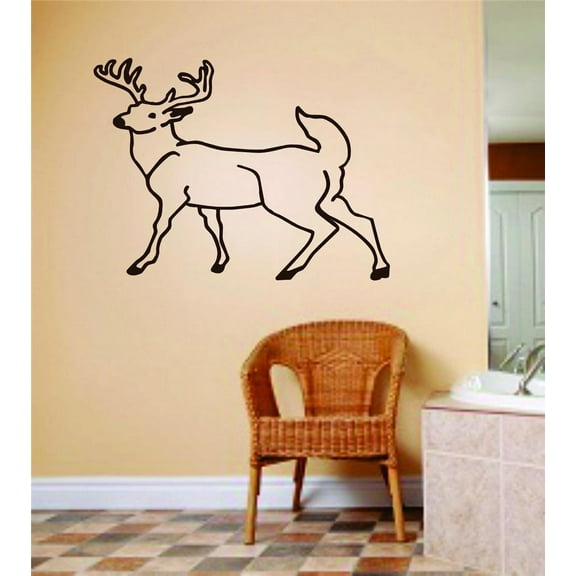 Buck Deer Animal Hunting Hunter Man Gun picture Art Boys Kids Bed Room Sports Hobby Sticker Vinyl Wall Decal 6 X 12 Inches