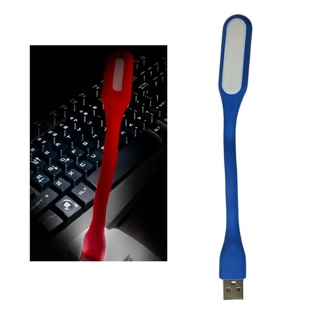 Luces LED mini USB Soledad flexibles portátil luz lectura azul