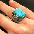thumbnail image 5 of 925 Sterling Silver Turquoise Stone, Men Rings , Natural Stone , Handcrafted Ottoman Men Ring , Turkish handmade , Gift for Him,, 5 of 5