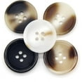 thumbnail image 6 of 10 Pcs Imitation Horn Flatback Buttons Resin Buttons for Clothing Suit Coat Decorations DIY Accessories (05 Black, 25mm), 6 of 8