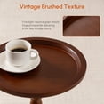 thumbnail image 6 of Hearthlight Home Round Side Table, Small Drink Table End Table with Solid Wood Leg for Living Room Bedroom Office,Brown,12inch, 6 of 8
