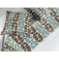 thumbnail image 2 of Retro Bed Runner Set, Semicircle and Square Shapes with Grunge Scratch Pattern Mid Century Modern, Decorative Bedding Scarf & 2 Pillow Shams for Hotels Homes, King, Cadet Blue Champagne, by Ambesonne, 2 of 3