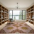 thumbnail image 2 of ODIKA 9'x12' Washable Area Rug Pink Pretty Boho Mystical Cosmic Border Traditional Ornate Retro for Master Suite, California King, Under Bed, Non-Shedding, Easy Care, 2 of 7