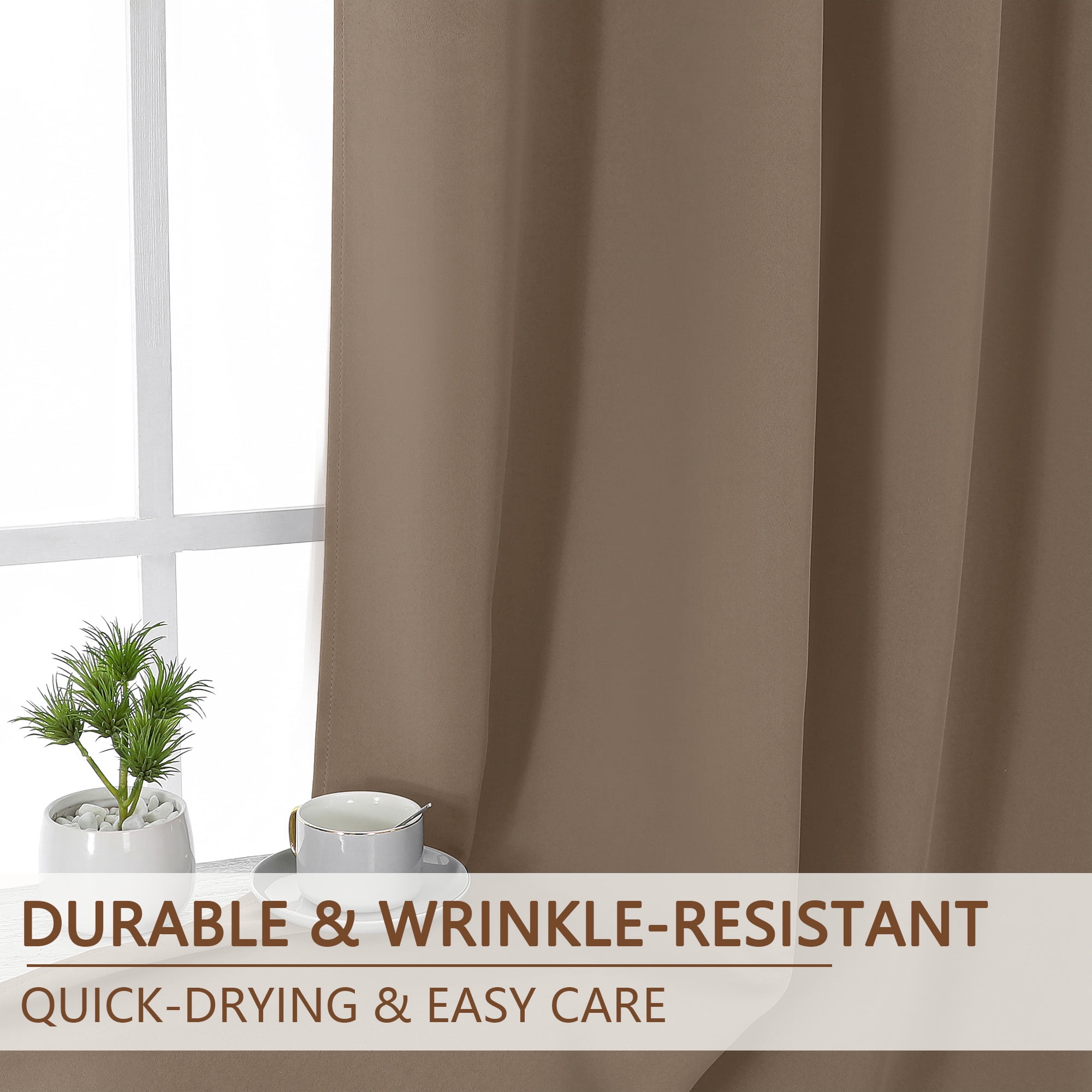 OVZME Kalme Barley Grommet Blackout Curtains 84 Inch Length 2 Panels, Farmhouse Style Thermal Insulated Drapes for Bedroom Living Room Windows, Each W50xL84 Inches
